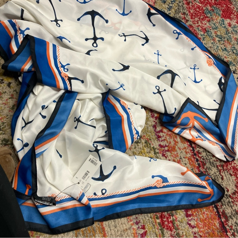 New The Limited Nautical Anchor Summer Scarf Shawl One Size